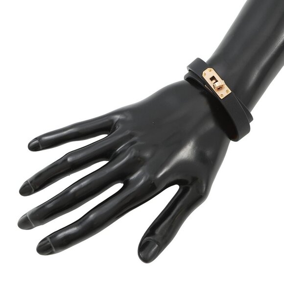 HERMES Double Tour Bracelet Size T2 Swift Leather Black - Picture 1 of 10